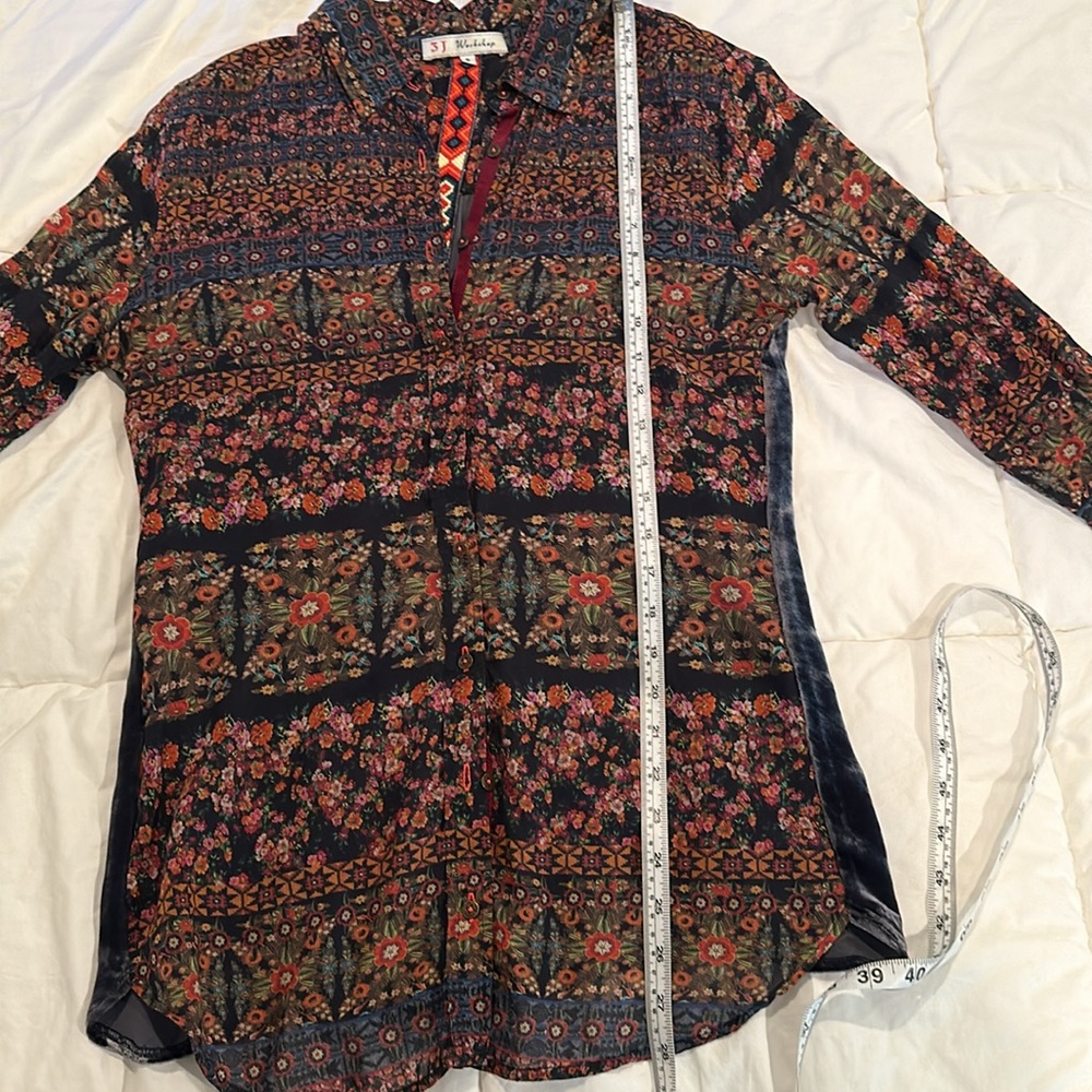 3j Workshop Mixed Fabric Button Down - image 8